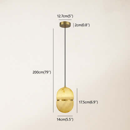 Hecate Alabaster Modern Pendant 5.5''D