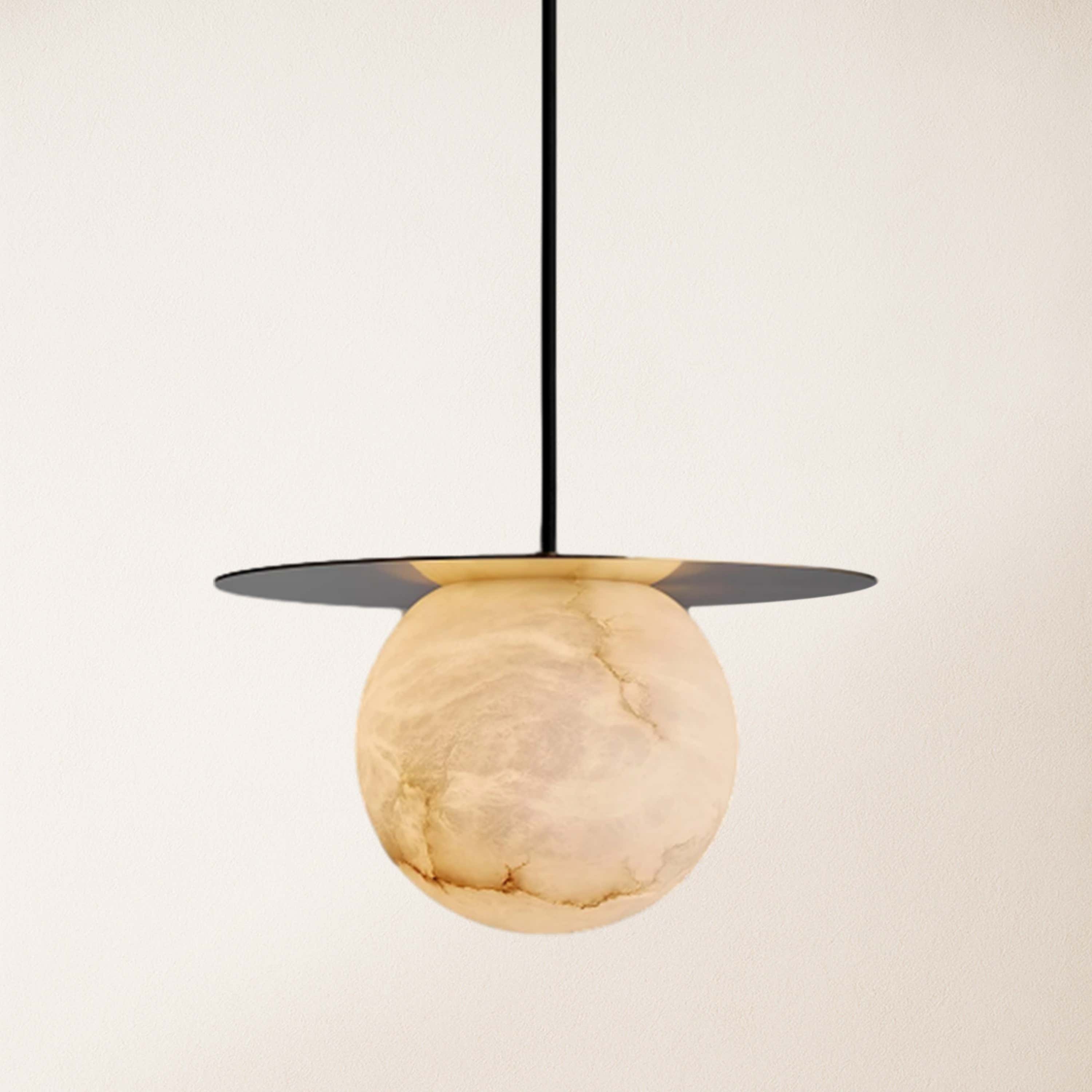 Dadaly Garfield Spanish Alabaster Small Art Bedside Pendant 16"D