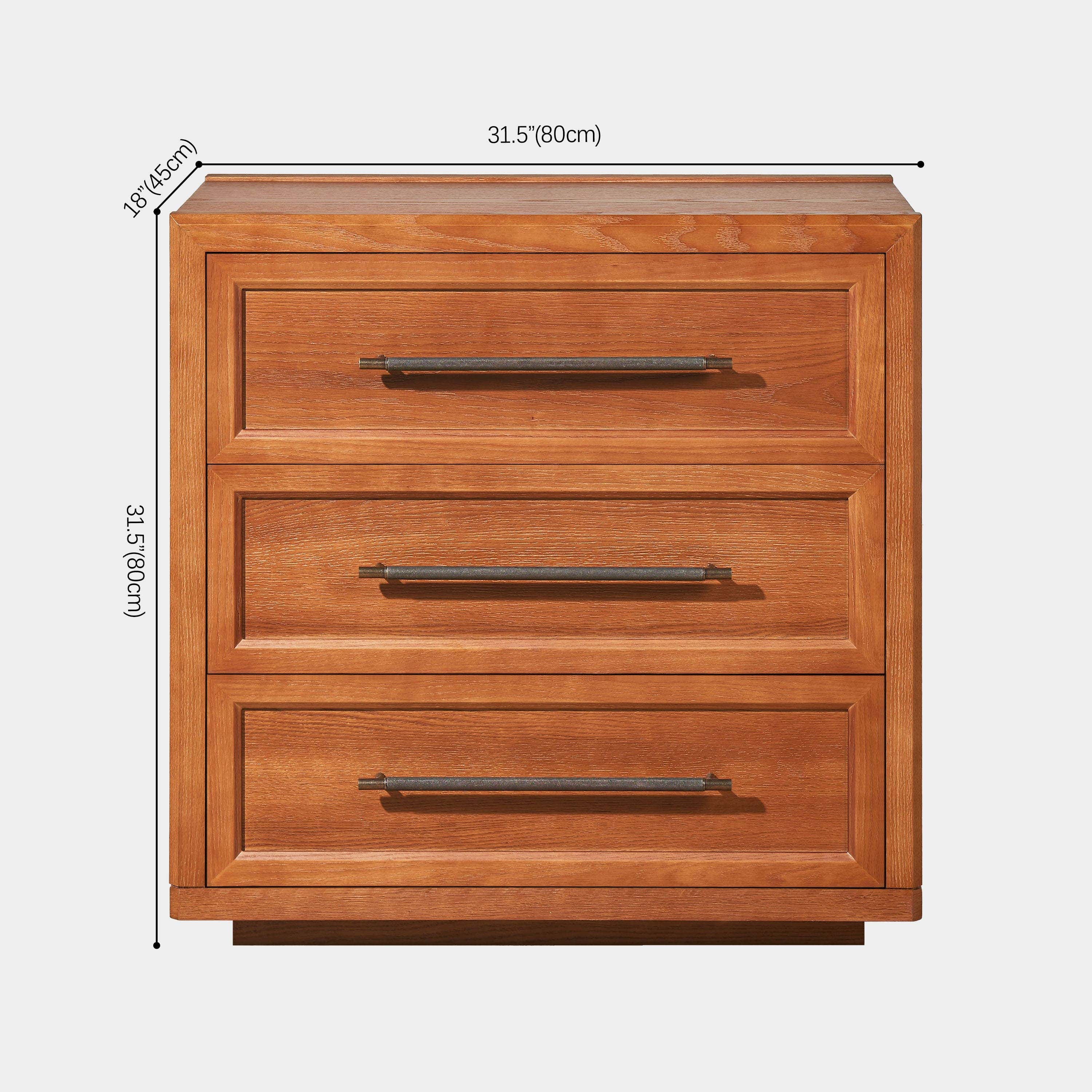 Alvar 32″ Oak 3-Drawer Chest