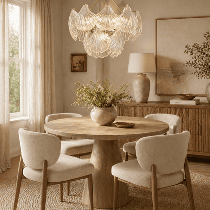 Marivelle Shell Glass Round Chandelier