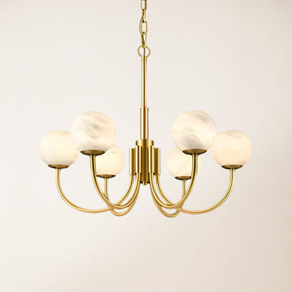 Modern Alabaster Round Art Chandelier 26"D