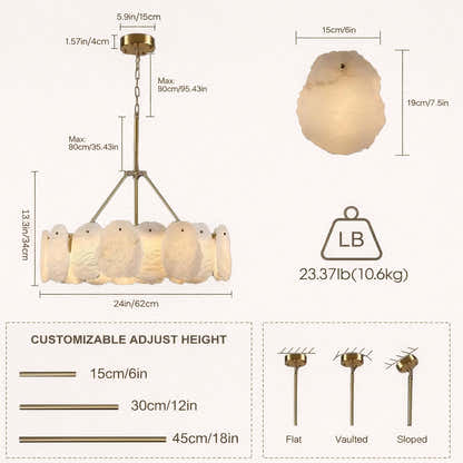 Moira Alabaster Round Chandelier 24"D