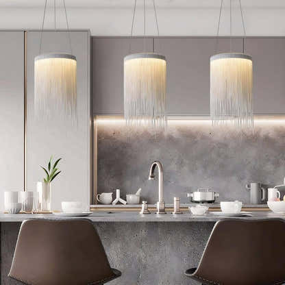 Teresa Cadena Chain Tassel Pendant Light Fixture