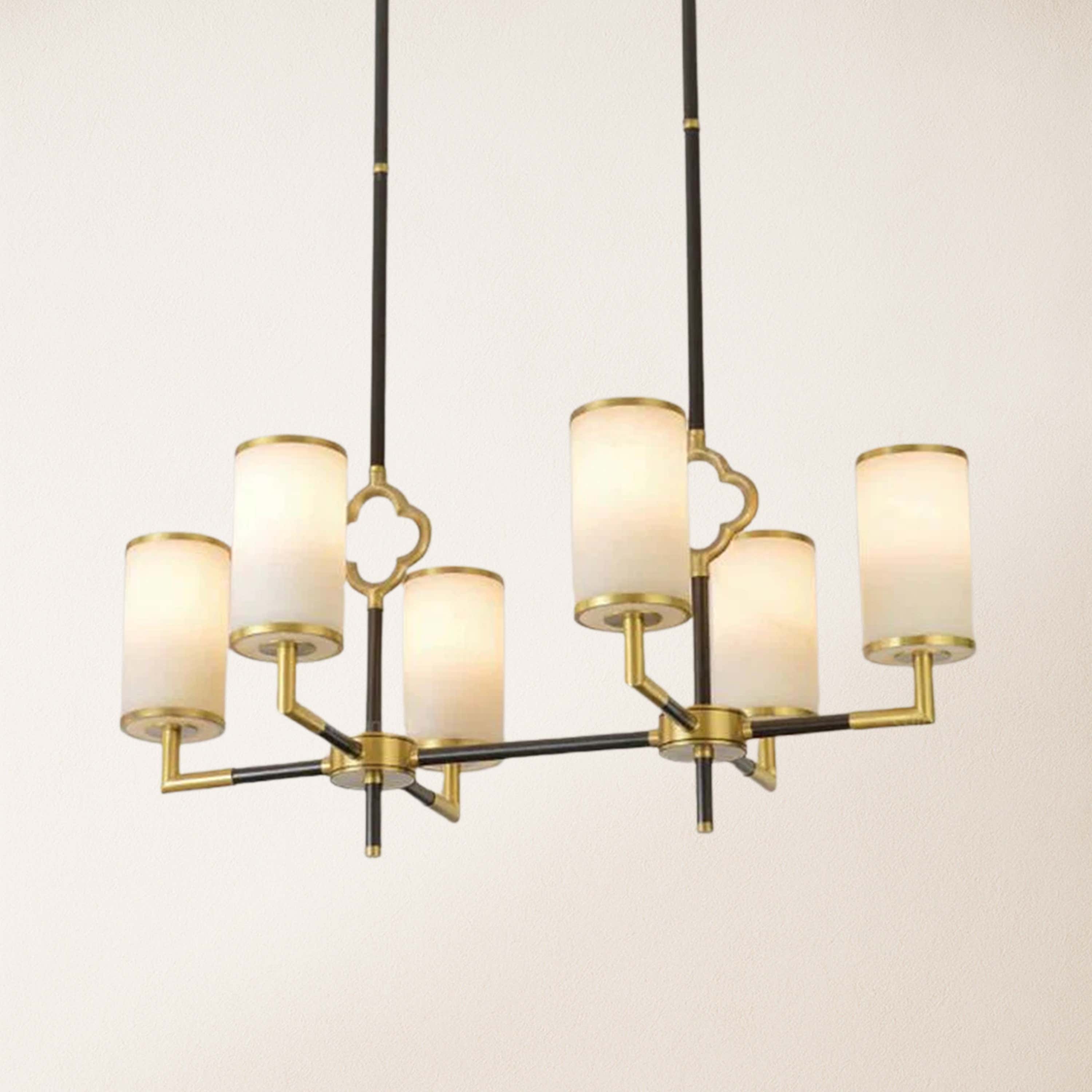 Moral Multi-layer Branda Alabaster Round chandelier 32"W