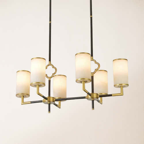 Moral Multi-layer Branda Alabaster Round chandelier 32"W