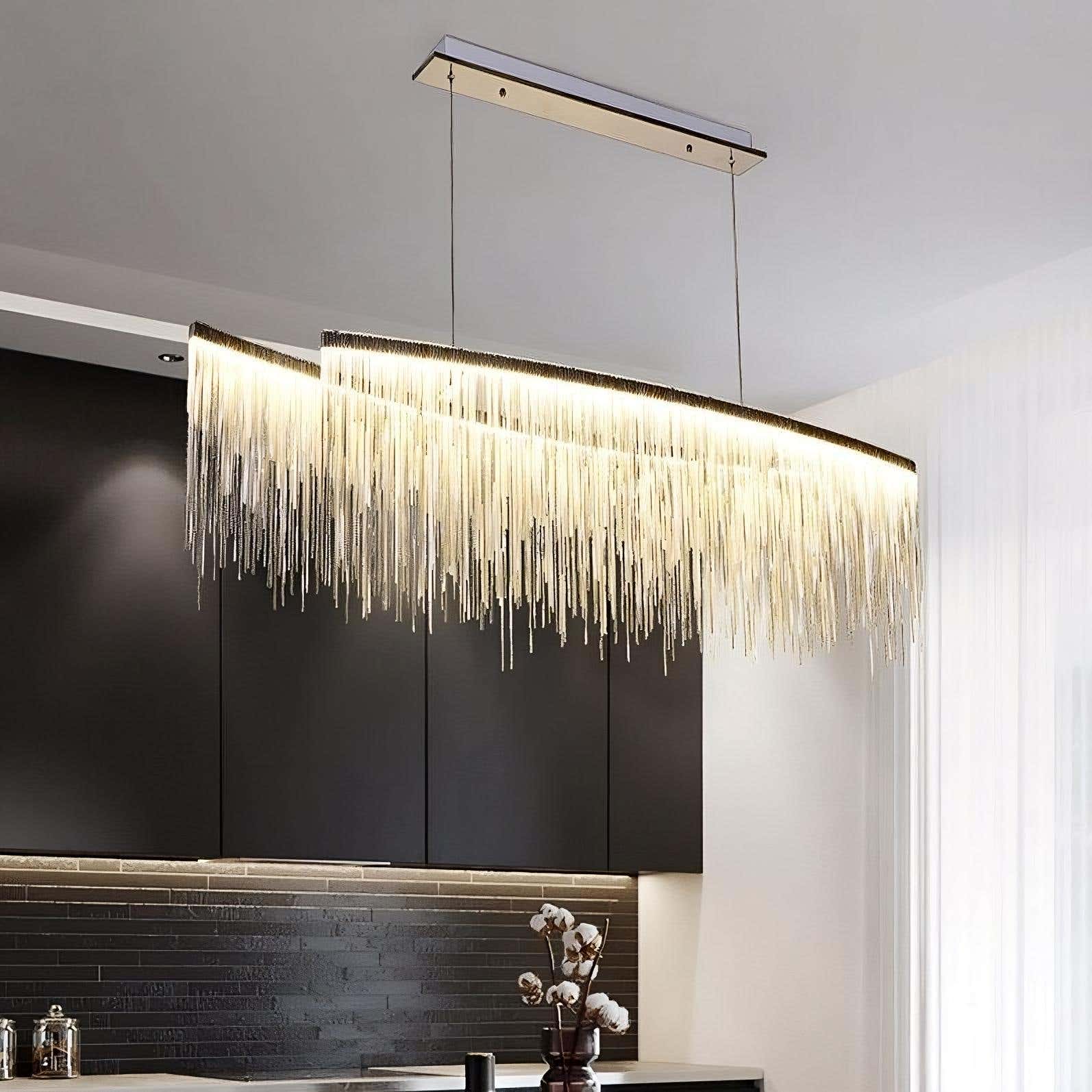 Teresa 47" Cadena Metal Tassel Dining Room Light