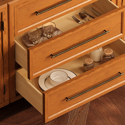 Alvar 63″ Oak 6-Drawer Chest(Set of 2)