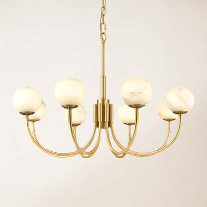 Modern Alabaster Round Art Chandelier 32"D