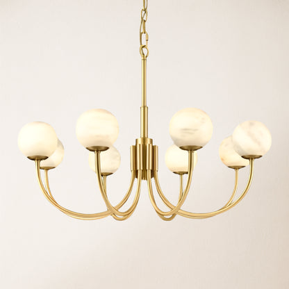 Modern Alabaster Round Art Chandelier 32"D