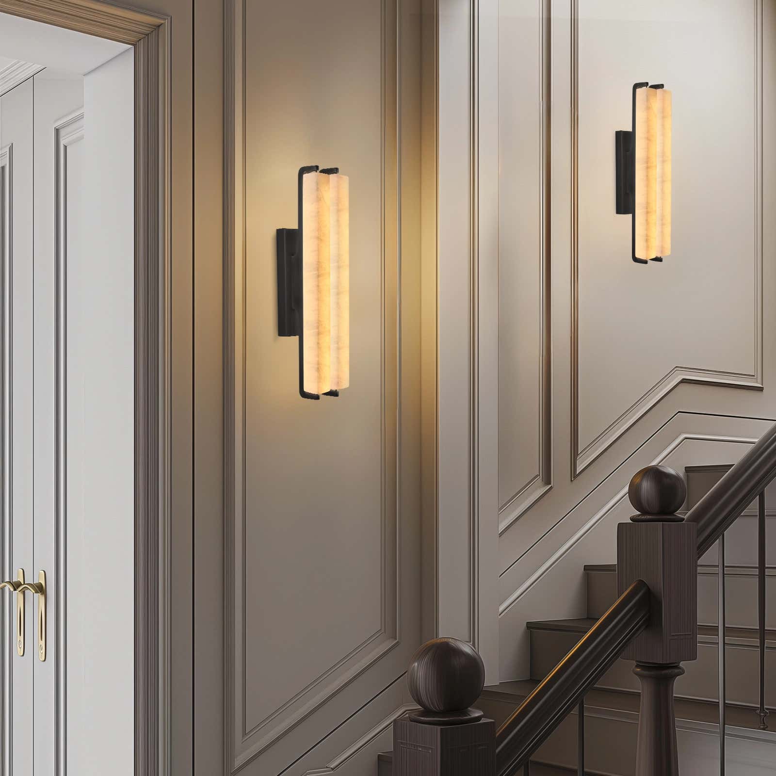 Clara Glow Alabaster Double Wall Sconce 19"H