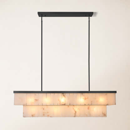 Solmare Alabaster Rectangular Chandelier 55"W