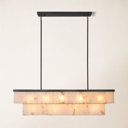Solmare Alabaster Rectangular Chandelier 55"W