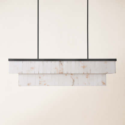 Solmare Alabaster Rectangular Chandelier 55"W