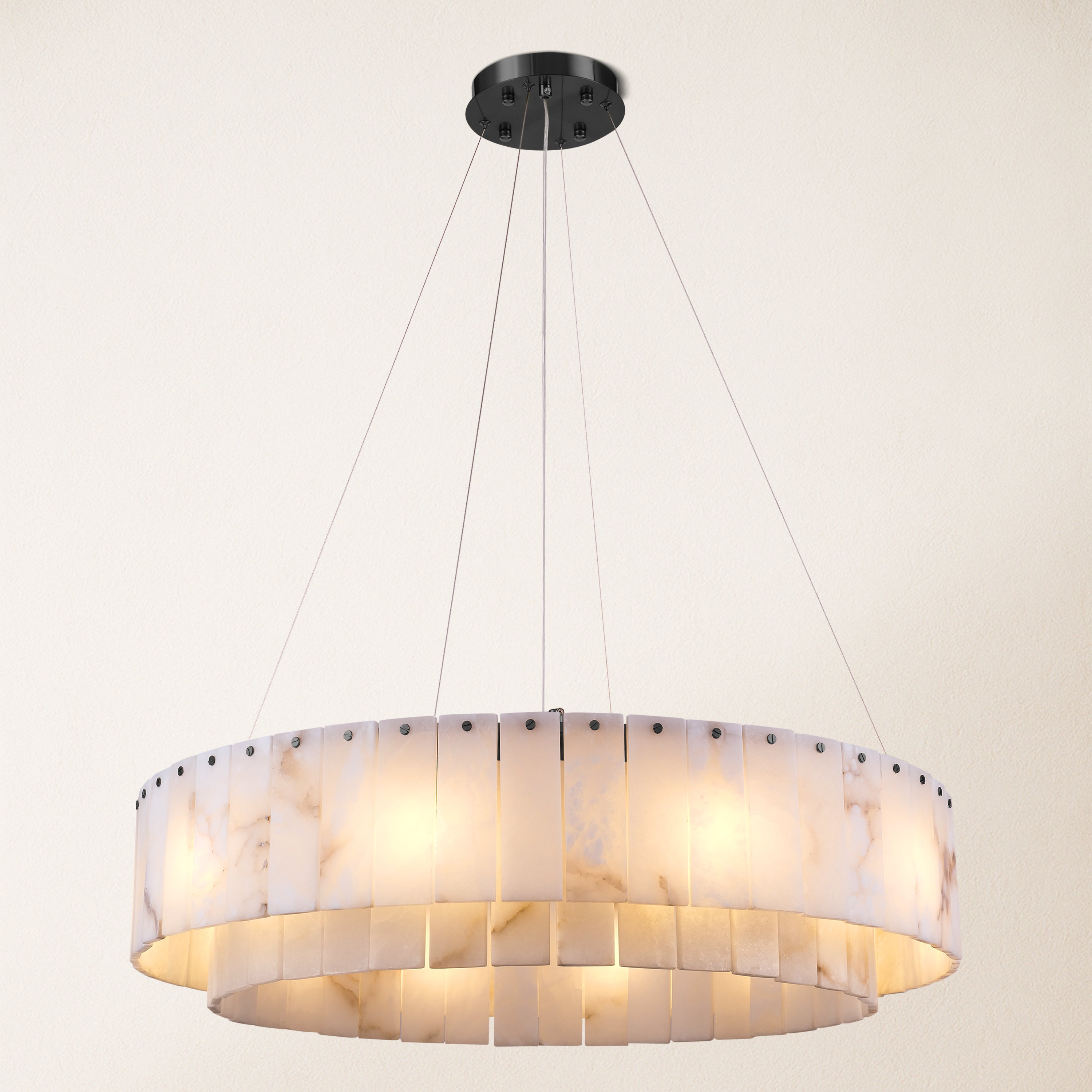 Sawyer Alabaster Round Chandelier 31.5"