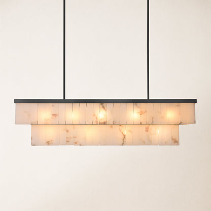 Solmare Alabaster Rectangular Chandelier 55"W