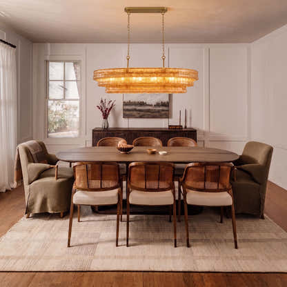 Ondalia Tiered Glass Oval Chandelier 54"W