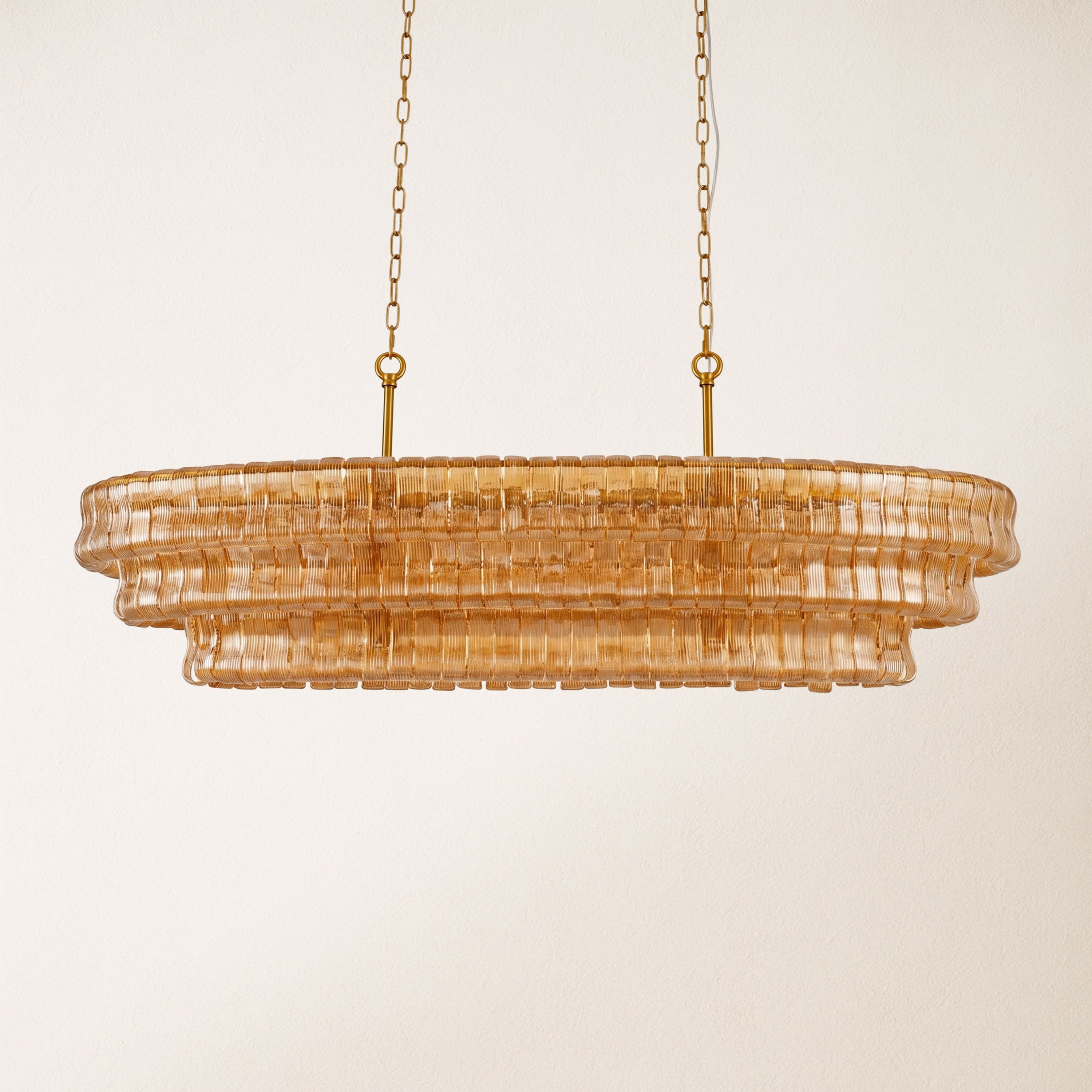 Ondalia Tiered Glass Oval Chandelier 54