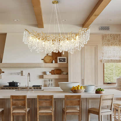 Lustre Branches Crystal Rectangular Chandelier 55"W