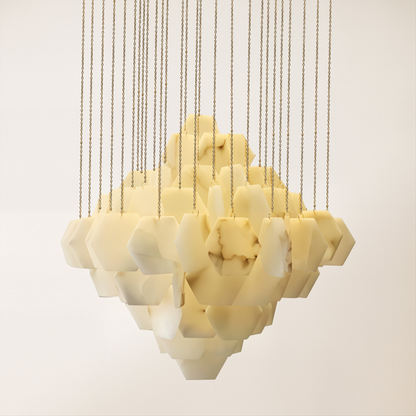 Talan Multi-layer Irregular Alabaster Chandelier 39"D