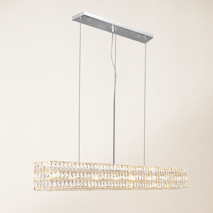 Mia Rectangular Crystal Chandelier 73"W