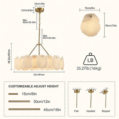 Moira Alabaster Round Chandelier 32"D