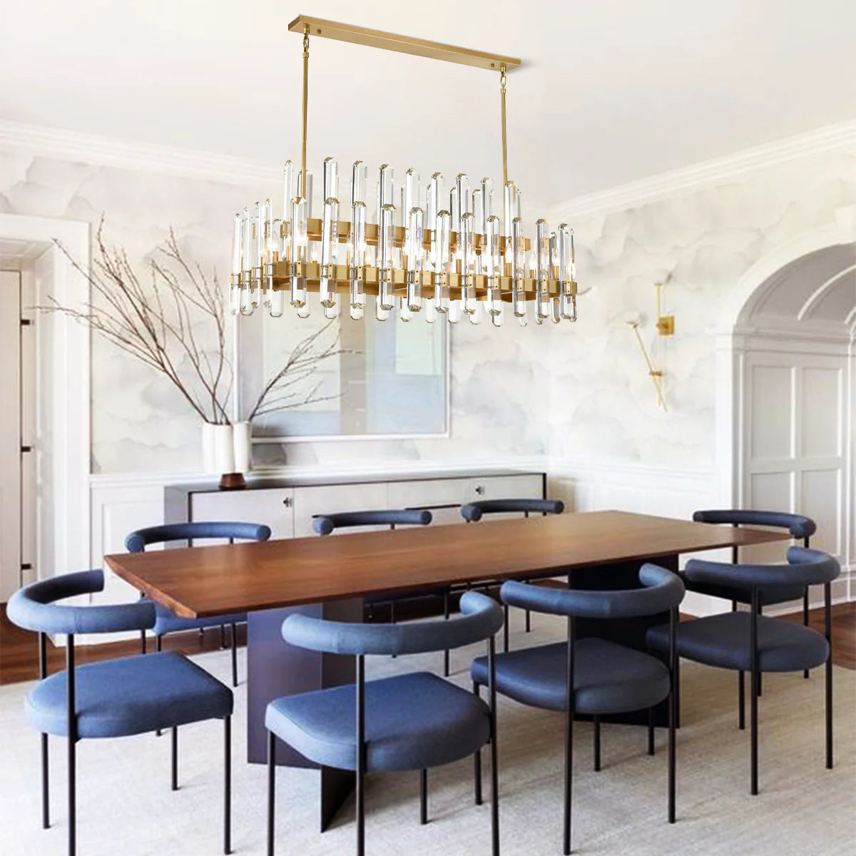 Clarion Rectangular Chandelier 48"L