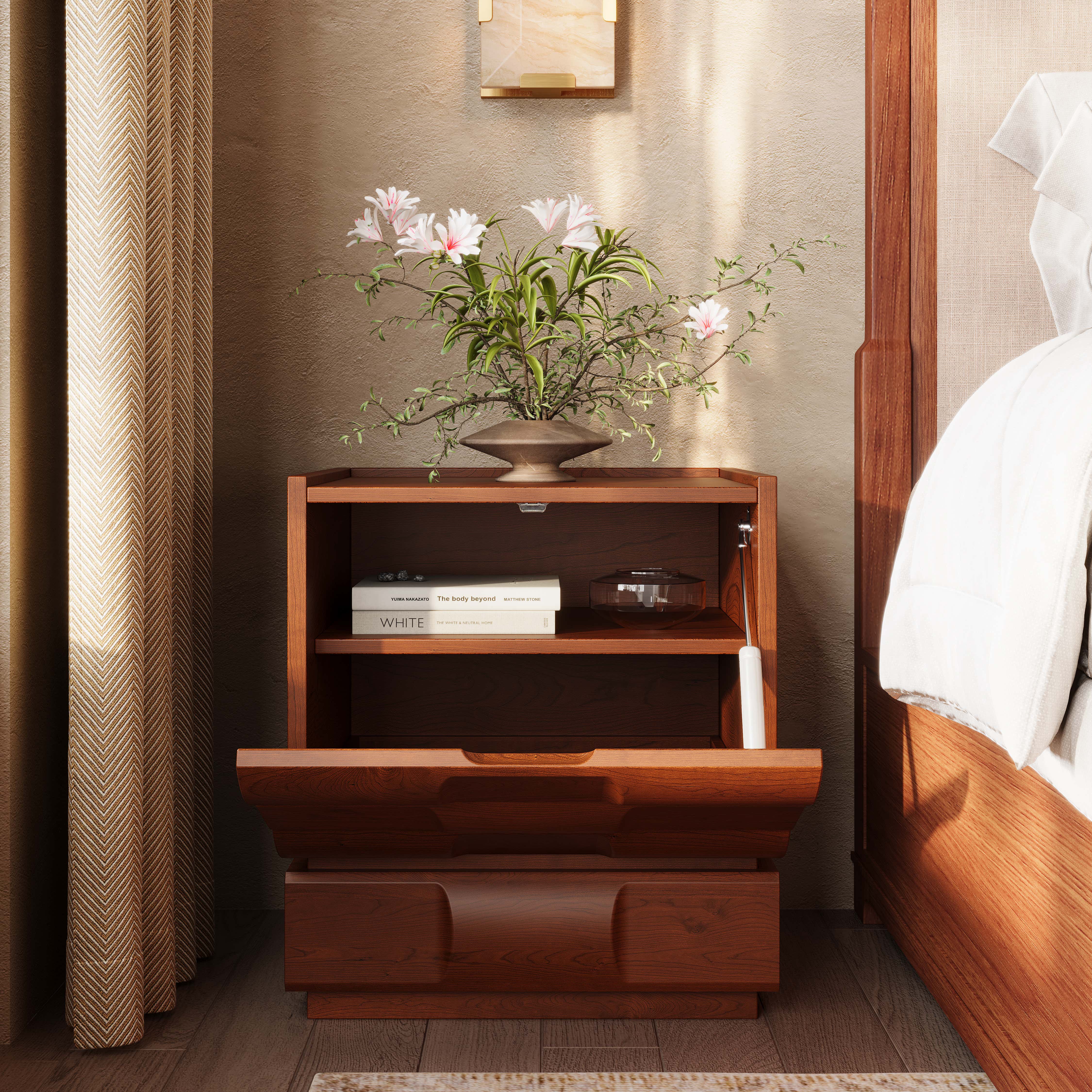 Terra Cube Emboss Nightstand 18”