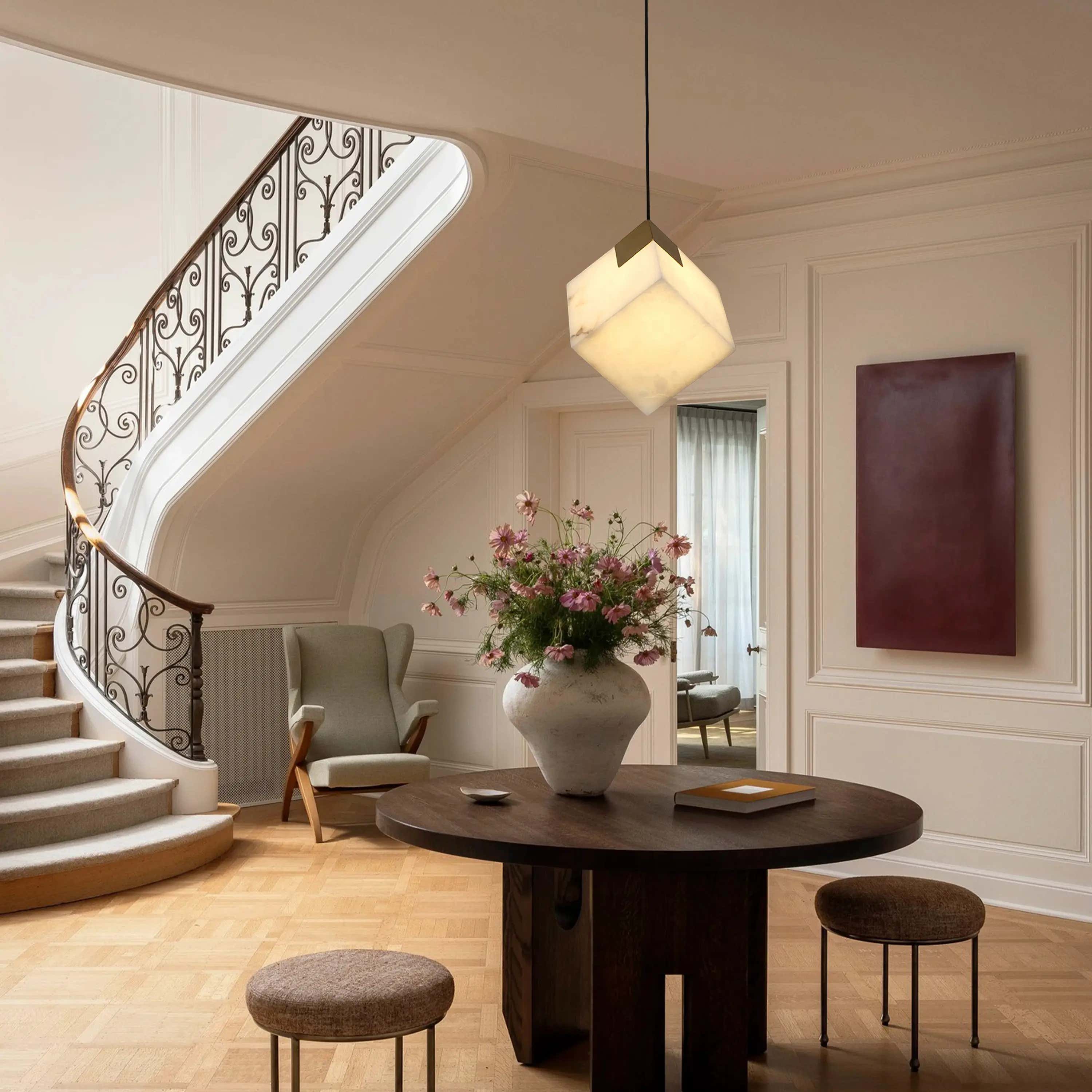 Dave Alabaster Pendant Light 4"W