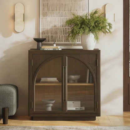 Alvar Arched 126″ Oak Media Console(Set of 4)