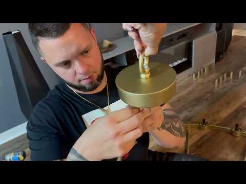 Cylora Glass Tube Round Chain Chandelier 48"D