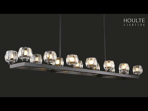 Vellum Rectangular Chandelier 59"W