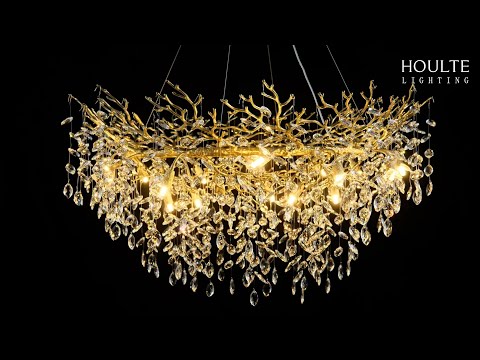 Frostleaf Crystal Branch Halo Chandelier 48"D