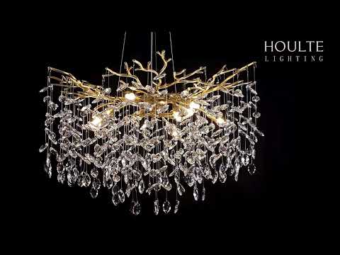 Frostleaf Crystal Cascade Branch Round Chandelier 30"D