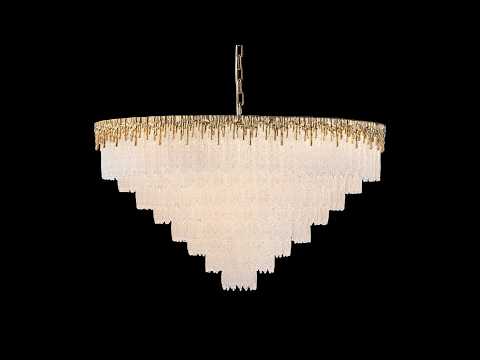 Rheo Tiered Crystal Glass Round Chandelier 36"D