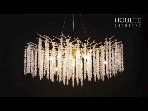 Snow Tree Branch Crystal Chandelier 30"D