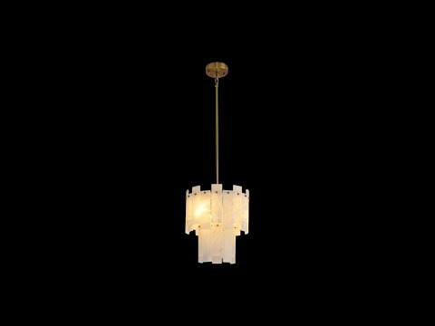 Nivislight Alabaster 2-Tier Round Pendant 13"