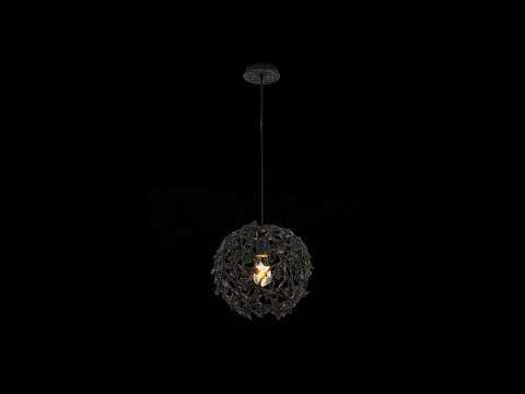 Elara Black Spherical Cage Chandelier  14"D