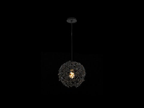 Elara Black Spherical Cage Chandelier  14"D