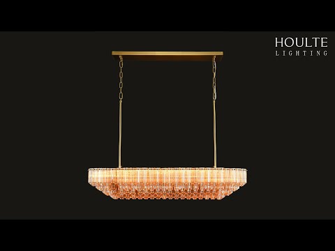 Ethereal Radiance Crystal Rectangular Chandelier 43"L