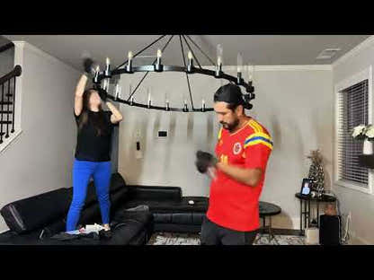 Cylora Glass Tube Round Chain Chandelier 70"D