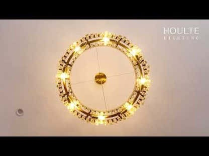 Stellara Crystal Strip Round Chandelier 24"D