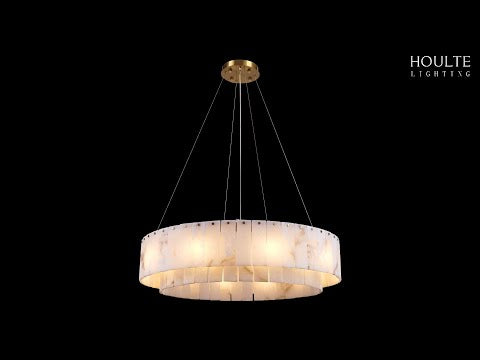 Sawyer Alabaster Round Chandelier 31.5"
