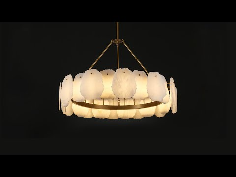 Moira Alabaster Round Chandelier 32"D