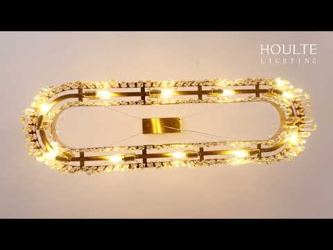 Stellara Crystal Strip Oval Chandelier 52"