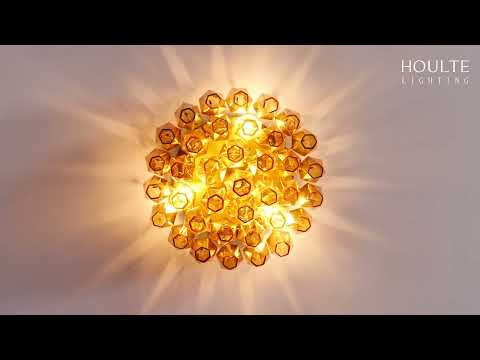 Celestial Drop Round Glass Flush Mount 13"D