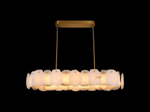 Moira Alabaster Oval Chandelier 43"W