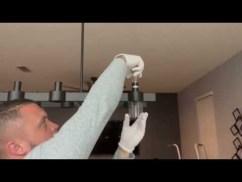 Cylora Glass Tube Rectangular Chandelier 68"W