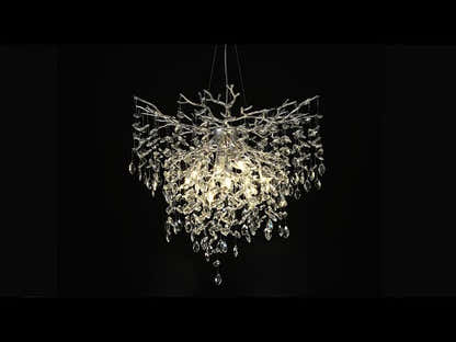 Frostleaf Crystal Grand Cascade Branches Chandelier 40"D