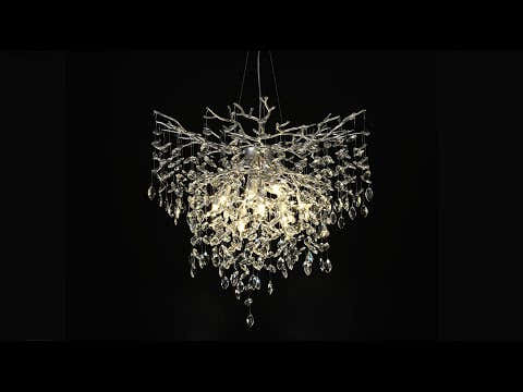 Frostleaf Crystal Grand Cascade Branches Chandelier 40"D