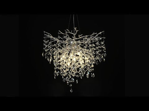 Frostleaf Crystal Grand Cascade Branches Chandelier 40"D